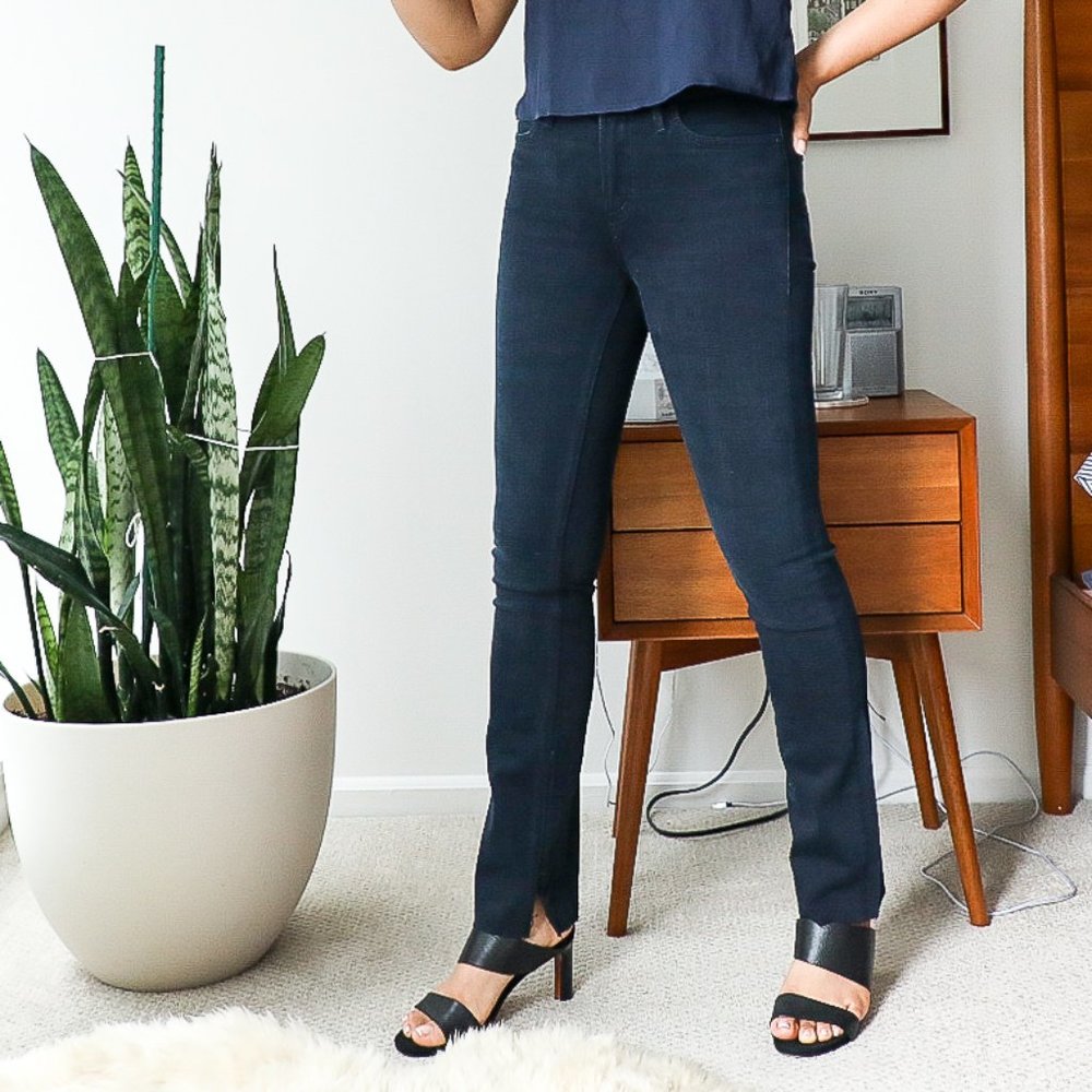 MOTHER Denim Skinny Slit Jean